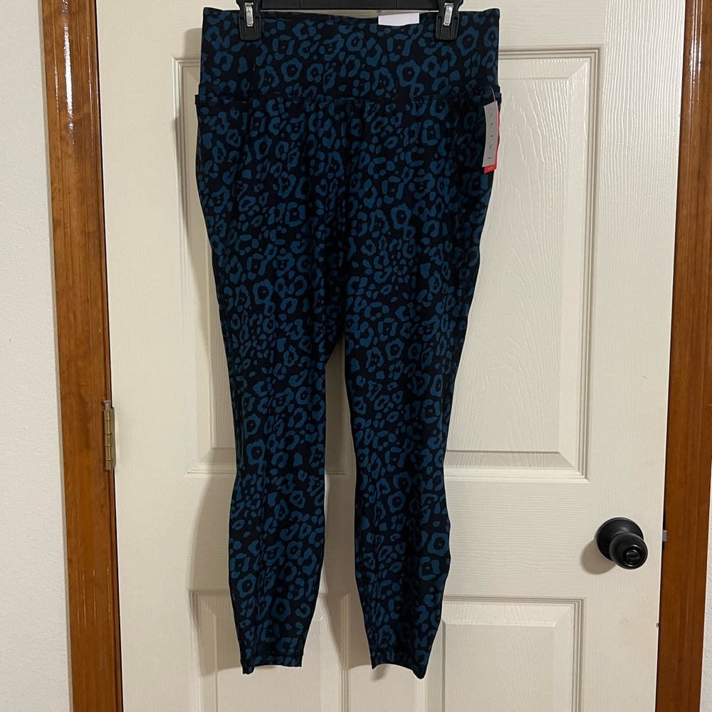 Leopard Print Leggings - Blue